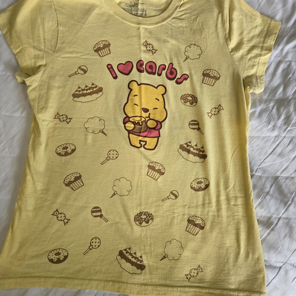 Disney Yellow T-Shirt with Bear and Treats Design